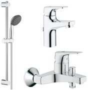 Pachet promo baterii baie 3 in 1 Grohe Bauflow S (23751000,23756000, 27948000).