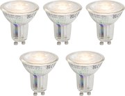 Set de 5 becuri LED GU10 50 reglabile 3,9W 450 lm 2700K Longlife