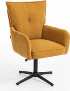 HR250CROSS Scaun Catifea Reiată Premium Ruloare Curry Galben Bază Neagră