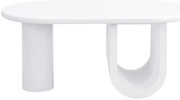 Masă de cafea ovală cu picioare în formă de U, 98,5x53,5x42 cm, Alb