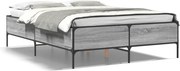 vidaXL Cadru de pat, gri sonoma, 120x200 cm, lemn prelucrat și metal