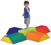 HOMCOM Set de Construcții Moi pentru Copii 1-3 Ani cu 5 Blocuri, 48.3x19.1x48.3 cm, Multicolor | Aosom Romania