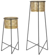 Set 2 suporturi pentru ghivece aurii/negre din metal, ∅ 37 - ∅ 27 cm, Exy Mauro Ferretti