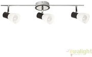 Plafoniera cu 3 spoturi, design modern, finisaj negru/crom, Ati 5978 RX