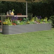 vidaXL Strat înălțat grădină gri 260x40x36cm oțel galvanizat