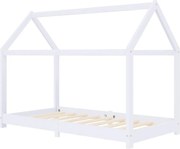 vidaXL Cadru pat de copii, alb, 70 x 140 cm, lemn masiv de pin