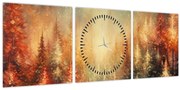 Tablou - Pictura de păduri (cu ceas) (90x30 cm)