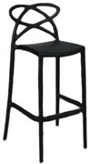 SCAUN BAR INFINITY -POLIPROPILENA-HORECA - NEGRU