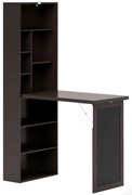 HOMCOM Birou Modern Pliabil cu Bibliotecă și Tablă, din Lemn și Metal, 98x51x153 cm, Maro | Aosom Romania