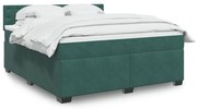 vidaXL Pat box spring cu saltea, verde închis, 180x200 cm, catifea