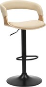 Scaun de bar pivotant Manhattan stejar/ bej crem