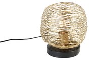 Lampă de masă de design aurie cu negru 20 cm - Sarella