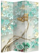 Paravan - Flori și fluturi (126x170 cm)
