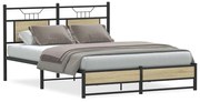 vidaXL Cadru pat fără saltea, stejar sonoma 137x190 cm lemn prelucrat