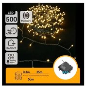 Aigostar - Ghirlandă LED de exterior pentru Crăciun, 500 LED / 8 funcții, 4xAA, 25,3 m, alb cald