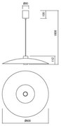 Redo 01-3020-LED LARS lustră suspendată pe cablu, LED/14W/230V + LED/10W, Ø60 cm, CRI90, portocalie