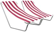 Set de 2 sezlonguri pliante pentru plaja SAND, dungi roz inchis