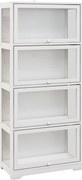 HOMCOM Vitrină Colecționari cu 4 Niveluri, Uși cu Balamale, Sistem Anti-Răsturnare, pentru Birou, Dormitor, 59 x 30 x 139 cm, Alb | Aosom Romania
