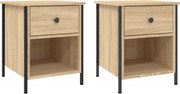 vidaXL Noptiere, 2 buc., stejar sonoma, 40x42x50 cm, lemn compozit