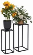 Outsunny Set de 2 Suporturi din Metal pentru Plante, Raft de Expunere a Florilor Stivuibil pentru Utilizare in Interior sau in Aer Liber | Aosom RO