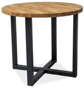 Masă de sufragerie Renae (stejar + negru) (pentru 4 persoane). 1050774