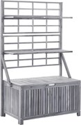 vidaXL Cutie depozitare cu spalier, gri 99x55x160 cm lemn masiv acacia
