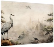 Tablou pe sticlă - Desen animat peisaj (70x50 cm)