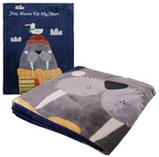 Patura copii WALRUS 100x140 cm albastra