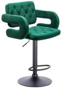 RESIGILAT- Scaun bar, înălțime reglabilă, rotativ, suport picioare, catifea, Verde
