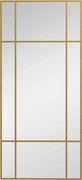HOMCOM Oglindă de Perete Dreptunghiulară, Oglindă Tip Fereastră cu Cadru Metalic, Oglindă Decorativă Suspendată, 110x2x50 cm, Auriu | Aosom Romania