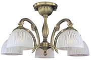 Lustra aplicata cu 5 brate clasica design italian din alama, sticla 5650 RA-PL. 5670/5