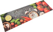 vidaXL Covor de bucătărie lavabil, 60x180 cm, catifea, model legume