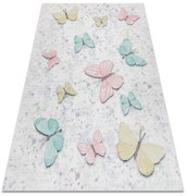 BAMBINO 1610 covor lavabil Fluturi pentru copii anti-alunecare - cremă - SECUNDAR-COTATI PRODUSUL