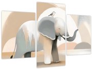 Tablou - Elefant în culori pastel (90x60 cm)