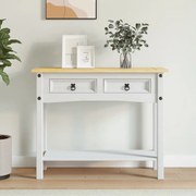 vidaXL Masă consolă, alb, 90 x 34,5 x 73 cm, pin mexican, gama Corona