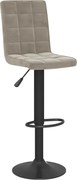 vidaXL Scaun de bar, gri deschis, catifea