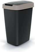 Coș de gunoi cu capac colorat, 12 l, maro/negru