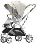 Carucior 2 in 1 pentru copii Usor si Compact - Pliabil, Sistem de absorbtie a socurilor, Scaun Reversibil - Alb - CPC-58-alb