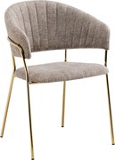Fotoliu de sufragerie de design, textil maro/gold crom auriu, DASMIN TIP 1