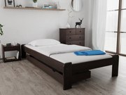 Pat de o persoana ADA 90x200 cm, nuc Saltele: Cu saltele Deluxe 10 cm, Somiera pat: Cu lamele drepte