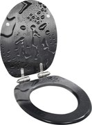 vidaXL Capac WC cu închidere silențioasă, MDF, design picătură de apă