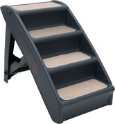 vidaXL Scări de câine pliabile în 4 trepte, gri închis