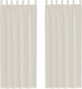 vidaXL Perdele din voile cu tablă 2 buc crem