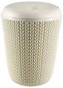 Coș de gunoi alb pentru baie Curver Knit, 7 l