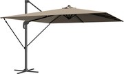 Outsunny Umbrelă de Grădină Offset cu Manivelă 3x3m Inclinabilă, Rotativă 360°, cu Bază în Cruce și Husă, din Aluminiu, pentru Terasă Piscină, UV30+, Bej | Aosom Romania