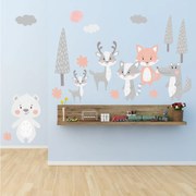 Autocolante de perete - Animăluțe - culori pastel