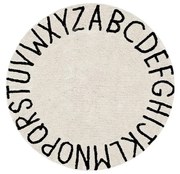 Covor pentru copii crem lavabil/țesut manual din bumbac ø150 cm ABC Natural Black – Lorena Canals