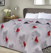 Cuvertura de pat cu model HEARTIZIA HEXAGON, gri deschis Dimensiune: 170 x 220 cm