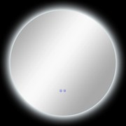 kleankin Oglindă de Baie Rotundă cu Lumină LED în 3 Culori și Întrerupătoare Touch, Ø70x3,5 cm, Transparet | Aosom Romania