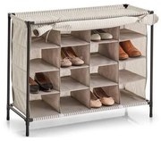 Organizator pentru incaltaminte Zeller, 16 perechi, textil/metal, bej, 84 x 35 x 66 cm